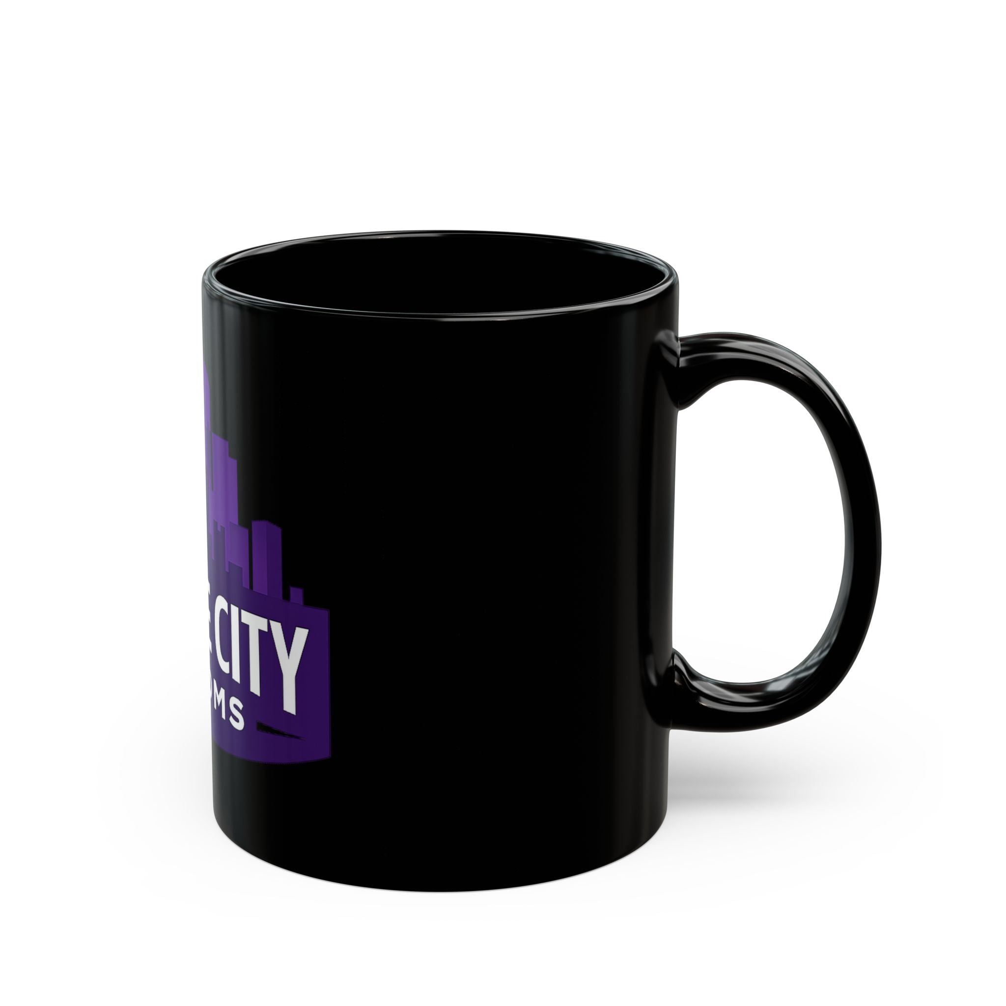 Purple City Customs Skyline Black Ceramic Mug | 11oz & 15oz