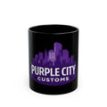Purple City Customs Skyline Black Ceramic Mug | 11oz & 15oz